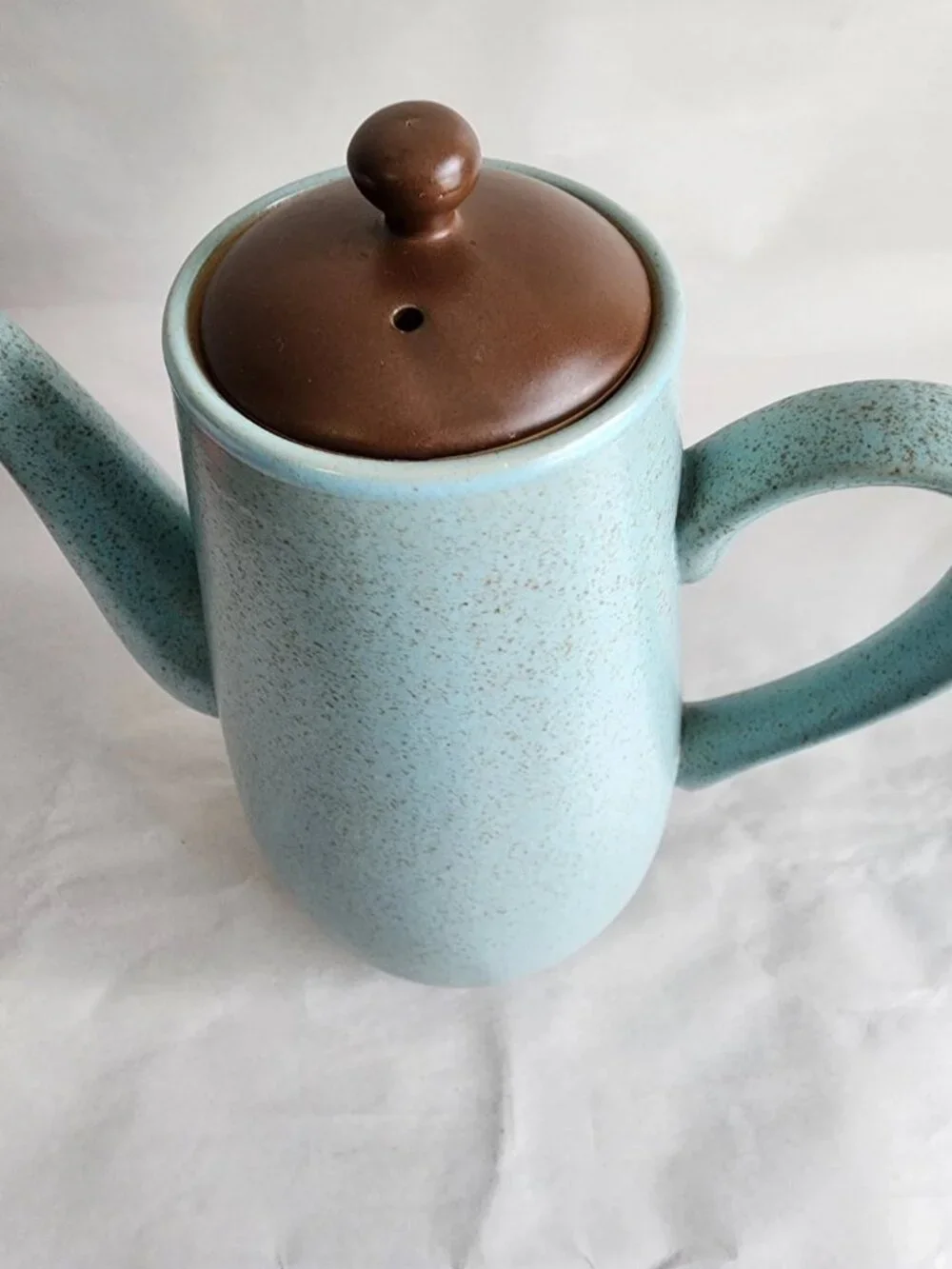 Vintage Koyo by Kasuga Japan Stoneware Coffee Pot / Teapot Speckled Blue